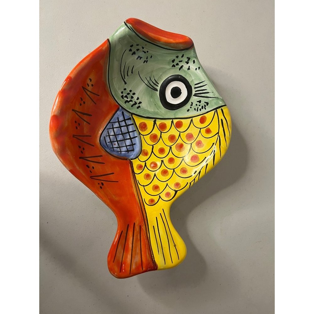 VIETRI   Desuir for Vietri Hand Paitned Fish Dish Platter Ceramic Made in Italy